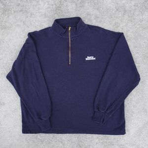 Vintage Sports Illustrated Sweater Men's XL Navy 1/4 Zip Pullover USA Made 90s